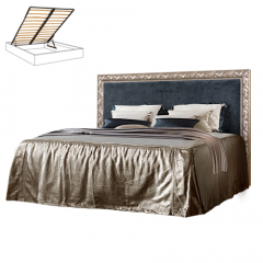 Кровать 2-х спальная (1,6 м) Тиффани Premium черная/серебро  с мягким элементом (Антрацит) с подъемным механизмом (ТФКР-3[3](П) в Асбесте - asbest.mebel24.online | фото