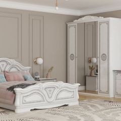 Кровать 2-х спальная 1600*2000 Грация (12.116) без основания (белый/серебро) в Асбесте - asbest.mebel24.online | фото 2