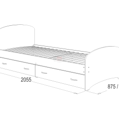 Кровать-6 одинарная с 2-мя ящиками (800*2000) в Асбесте - asbest.mebel24.online | фото 2