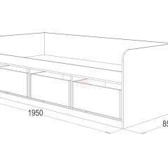 Кровать-8 одинарная с 3-мя ящиками (800*1900) ЛДСП в Асбесте - asbest.mebel24.online | фото 3