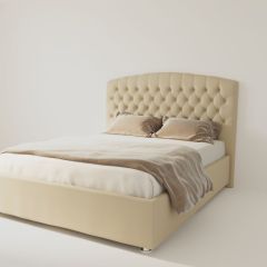 Кровать Берлин без основания 1800 (велюр светло-серый) в Асбесте - asbest.mebel24.online | фото 3