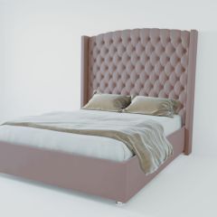 Кровать Берлин ЛЮКС с ПМ 1400 (велюр темно-серый) в Асбесте - asbest.mebel24.online | фото