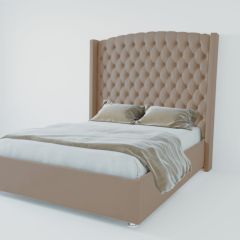 Кровать Берлин ЛЮКС с ПМ 1600 (велюр серый) в Асбесте - asbest.mebel24.online | фото