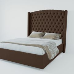 Кровать Берлин ЛЮКС с ПМ 2000 (экокожа коричневая) в Асбесте - asbest.mebel24.online | фото 2