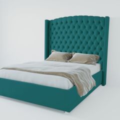 Кровать Берлин ЛЮКС с ПМ 800 (велюр бирюзовый) в Асбесте - asbest.mebel24.online | фото 3