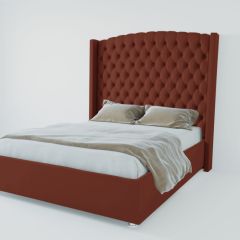 Кровать Берлин ЛЮКС с ПМ 900 (велюр бордо) в Асбесте - asbest.mebel24.online | фото 2