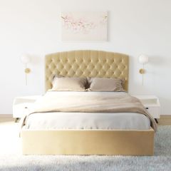 Кровать Берлин с ПМ 1800 (экокожа бежевая) в Асбесте - asbest.mebel24.online | фото