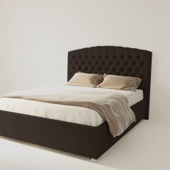 Кровать Берлин с ПМ 800 (экокожа коричневая) в Асбесте - asbest.mebel24.online | фото 2