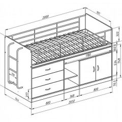 Кровать-чердак "Дюймовочка-6" Белый в Асбесте - asbest.mebel24.online | фото 2