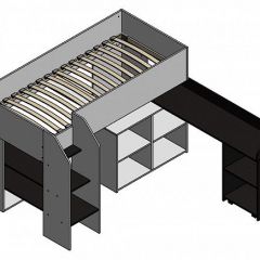 Кровать-чердак "Теремок-2" Дуб молочный в Асбесте - asbest.mebel24.online | фото 2