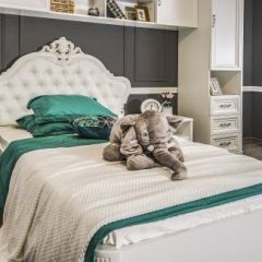 Кровать детская Мишель 1200 с мягким изголовьем из экокожи в Асбесте - asbest.mebel24.online | фото 3