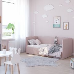 Кровать-диван Leonardo 160*70 (Розовый) + боковина в Асбесте - asbest.mebel24.online | фото 5