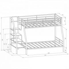 Кровать двухъярусная "Толедо-1" Черный/Венге в Асбесте - asbest.mebel24.online | фото 2