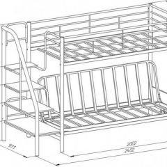 Кровать двухъярусная с диваном "Мадлен-3" (Серый/Серый) в Асбесте - asbest.mebel24.online | фото 3