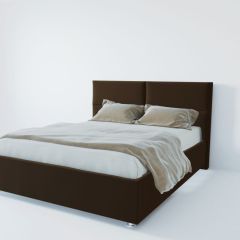 Кровать Корсика с ортопедическим основанием 800 (экокожа коричневая) в Асбесте - asbest.mebel24.online | фото 1