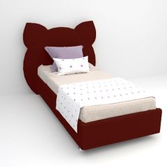 Кровать Котя с ортопедическим основанием 800 (велюр бордо) в Асбесте - asbest.mebel24.online | фото