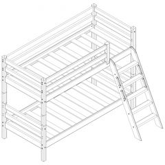 Кровать низкая с наклонной лестницей Соня (Вариант 12) в Асбесте - asbest.mebel24.online | фото 3