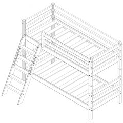 Кровать низкая с наклонной лестницей Соня (Вариант 12) в Асбесте - asbest.mebel24.online | фото 4