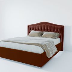 Кровать Нягань с ПМ 1200 (велюр бордо) в Асбесте - asbest.mebel24.online | фото 2