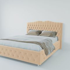 Кровать Нягань с ПМ 1800 (экокожа бежевая) в Асбесте - asbest.mebel24.online | фото 2