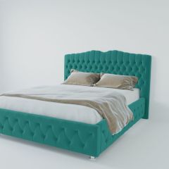 Кровать Нягань с ПМ 2000 (велюр бирюзовый) в Асбесте - asbest.mebel24.online | фото 2