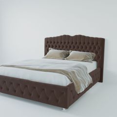 Кровать Нягань с ПМ 800 (экокожа коричневая) в Асбесте - asbest.mebel24.online | фото 2