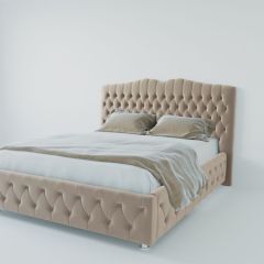Кровать Нягань с ПМ 900 (велюр светло-серый) в Асбесте - asbest.mebel24.online | фото 2