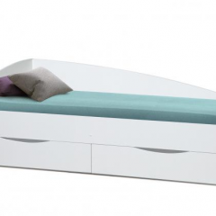 Кровать одинарная "Фея - 3" асимметричная 1900х800 (белая) в Асбесте - asbest.mebel24.online | фото