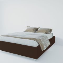 Кровать Подиум с ортопедическим основанием 1400 (экокожа коричневая) в Асбесте - asbest.mebel24.online | фото