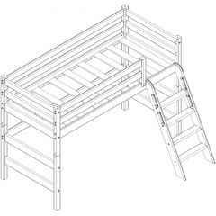 Кровать полувысокая с наклонной лестницей Соня (Вариант 6) в Асбесте - asbest.mebel24.online | фото 3