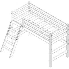 Кровать полувысокая с наклонной лестницей Соня (Вариант 6) в Асбесте - asbest.mebel24.online | фото 4