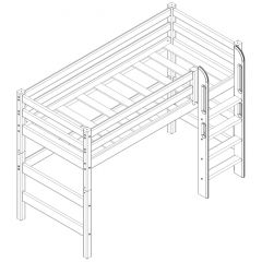 Кровать полувысокая с прямой лестницей Соня (Вариант 5) в Асбесте - asbest.mebel24.online | фото 3