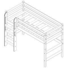 Кровать полувысокая с прямой лестницей Соня (Вариант 5) в Асбесте - asbest.mebel24.online | фото 4