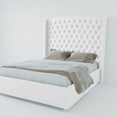Кровать Берлин ЛЮКС без основания 1600 (экокожа белая) в Асбесте - asbest.mebel24.online | фото