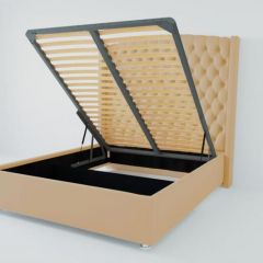 Кровать Берлин ЛЮКС с ПМ 900 (экокожа бежевая) в Асбесте - asbest.mebel24.online | фото