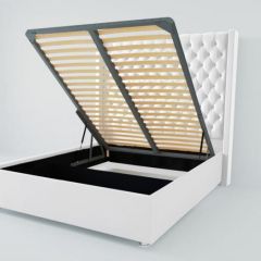 Кровать Версаль ЛЮКС с ПМ 1400 (экокожа белая) в Асбесте - asbest.mebel24.online | фото 2