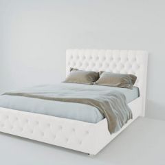 Кровать Версаль 1400 без основания (экокожа белый) в Асбесте - asbest.mebel24.online | фото