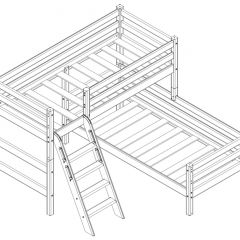 Кровать угловая с наклонной лестницей Соня (Вариант 8) в Асбесте - asbest.mebel24.online | фото 3