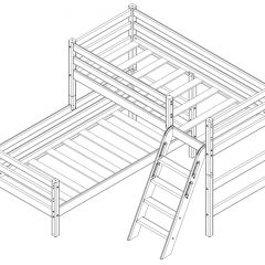 Кровать угловая с наклонной лестницей Соня (Вариант 8) в Асбесте - asbest.mebel24.online | фото 4