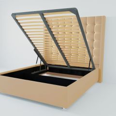 Кровать Венеция ЛЮКС с ПМ 2000 (экокожа бежевая) в Асбесте - asbest.mebel24.online | фото