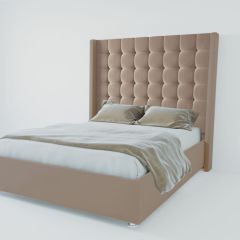 Кровать Венеция ЛЮКС с ПМ 2000 (велюр серый) в Асбесте - asbest.mebel24.online | фото 2