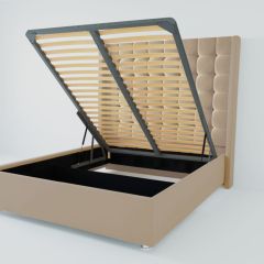 Кровать Венеция ЛЮКС с ПМ 2000 (велюр светло-серый) в Асбесте - asbest.mebel24.online | фото