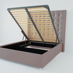Кровать Венеция ЛЮКС с ПМ 2000 (велюр темно-серый) в Асбесте - asbest.mebel24.online | фото