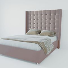 Кровать Венеция ЛЮКС с ПМ 2000 (велюр темно-серый) в Асбесте - asbest.mebel24.online | фото 2