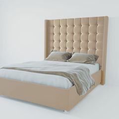 Кровать Венеция ЛЮКС с ПМ 900 (велюр светло-серый) в Асбесте - asbest.mebel24.online | фото 2