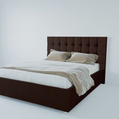 Кровать Венеция с ПМ 1200 (экокожа коричневая) в Асбесте - asbest.mebel24.online | фото 2