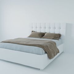 Кровать Венеция с ПМ 2000 (экокожа белая) в Асбесте - asbest.mebel24.online | фото 2
