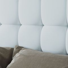 Кровать Венеция с ПМ 800 (экокожа белая) в Асбесте - asbest.mebel24.online | фото 3