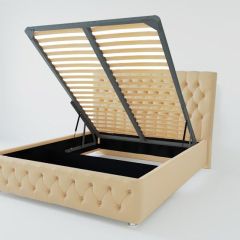 Кровать Версаль с ПМ 2000 (экокожа бежевая) в Асбесте - asbest.mebel24.online | фото 2