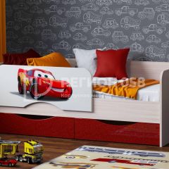 Кровать Юниор-12 с фотопеч. "Тачки" в Асбесте - asbest.mebel24.online | фото
